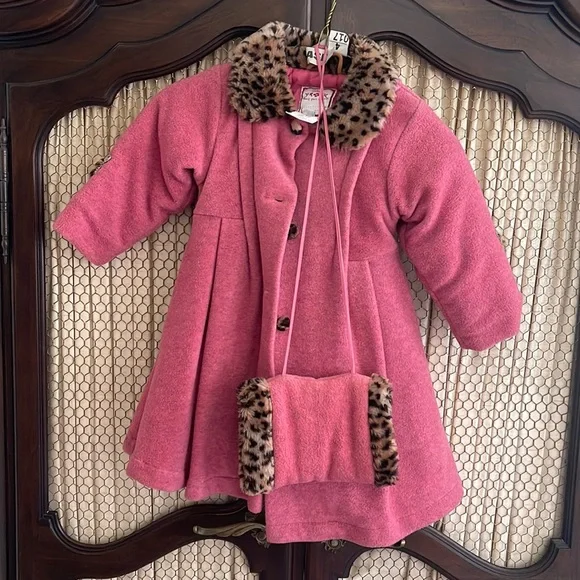Deux Par Deux Jacket - pink cheetah leopard - size 3 vintage - Picture 1 of 3